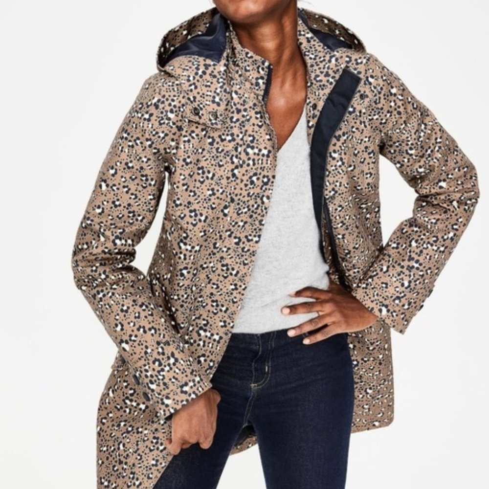 BODEN UK Animal Print Suki Waterproof Coat